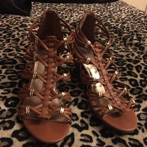 Wedged strappy sandals